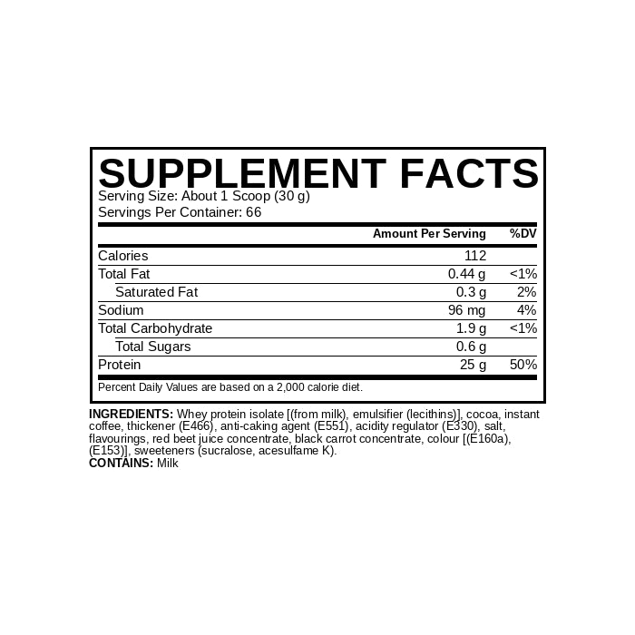 Gold ISO Supplement Facts