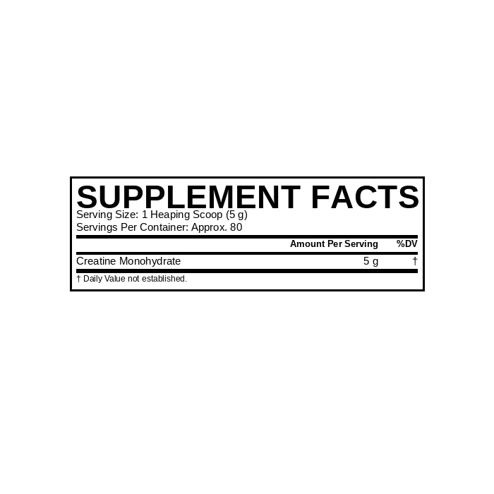 Platinum 100% Creatine Supplement Facts