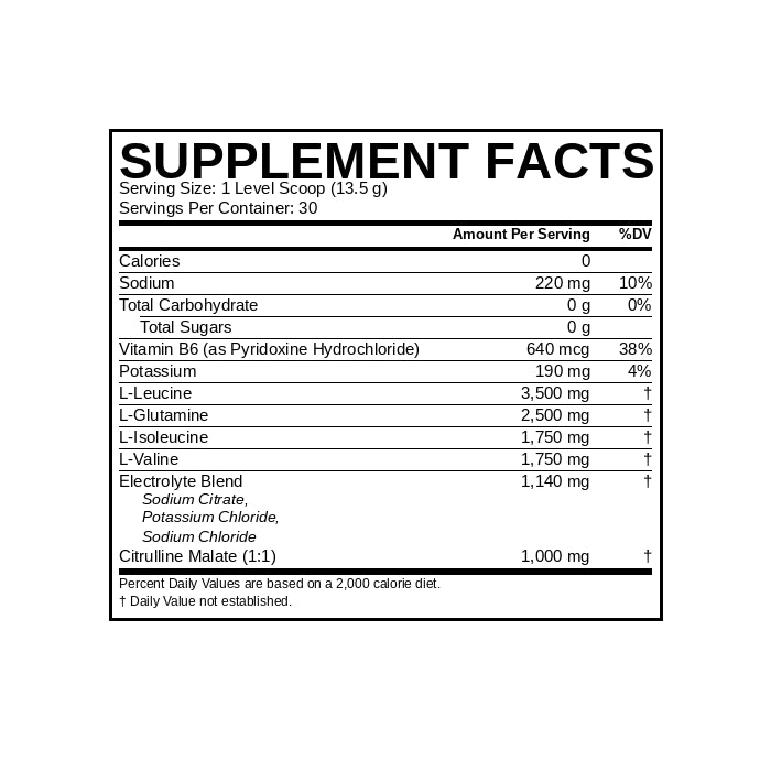 Xtend BCAA Supplement Facts
