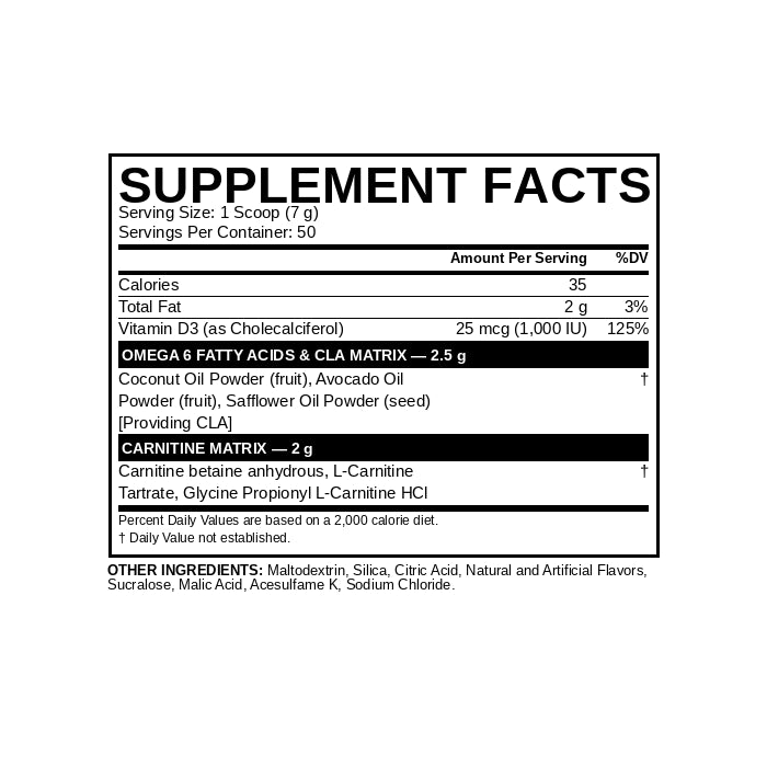 BPI CLA + CARNITINE Supplement Facts