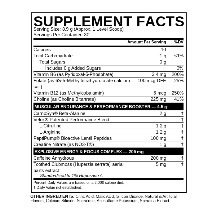 C4 (New) Supplement Facts