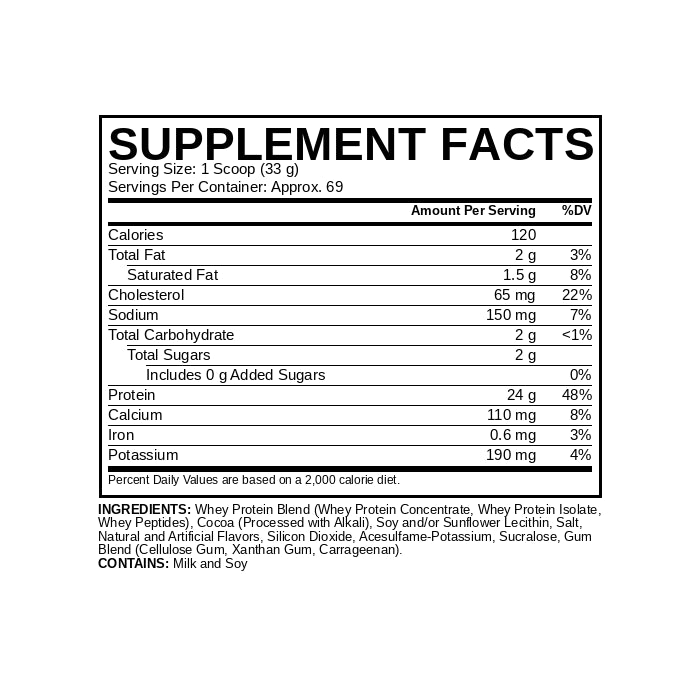 Nitrotech Whey Gold Supplement Facts