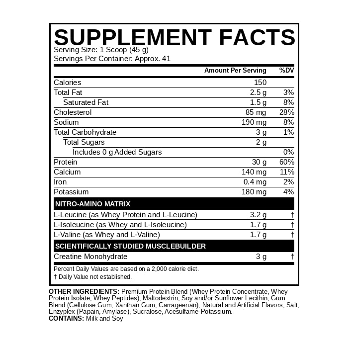 Nitrotech Supplement Facts