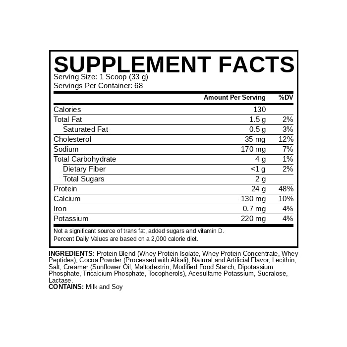 Gold Standard 100% Whey Supplement Facts