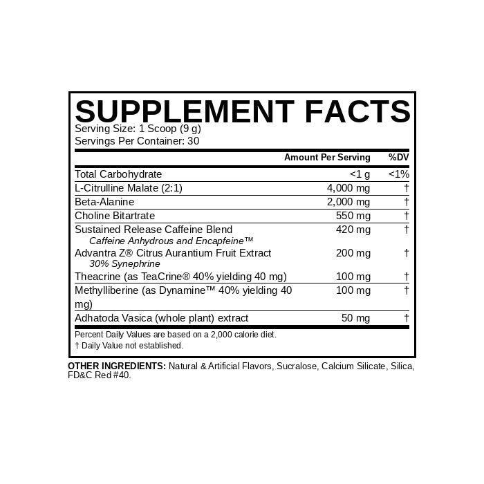 Yeah Buddy Supplement Facts